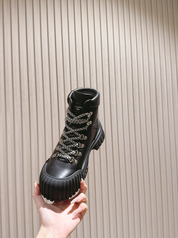 Stivaletto LV Ruby Ranger 50mm in pelle di vacchetta nera 450338
