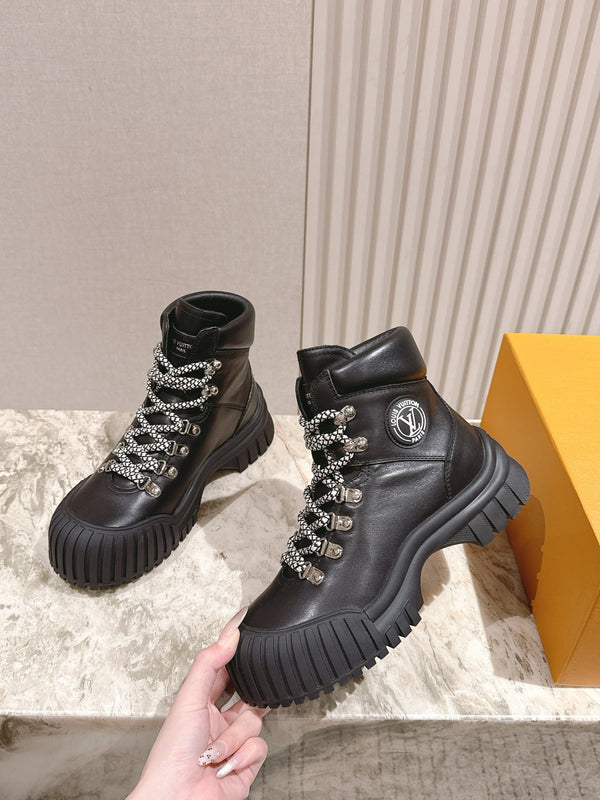 Stivaletto LV Ruby Ranger 50mm in pelle di vacchetta nera 450338