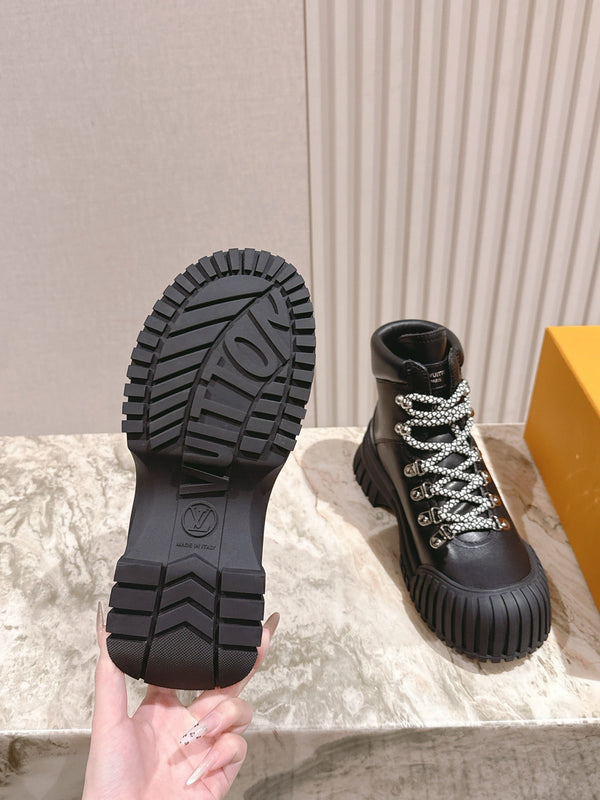 Stivaletto LV Ruby Ranger 50mm in pelle di vacchetta nera 450338
