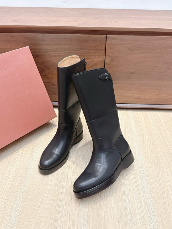 LP Lupo Mid-Calf Boot 20mm Black Cowhide Sheepskin 447741