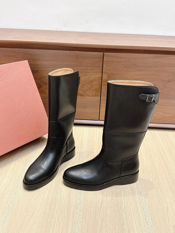 LP Lupo Mid-Calf Boot 20mm Black Cowhide Sheepskin 447741