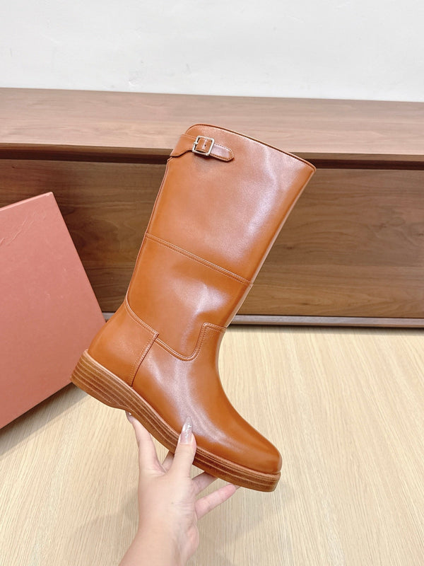 LP Lupo Mid-Calf Boot 20mm Brown Cowhide Sheepskin 447742
