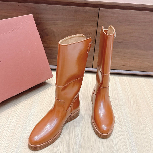 LP Lupo Mid-Calf Boot 20mm Brown Cowhide Sheepskin 447742