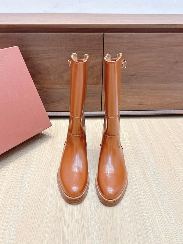 LP Lupo Mid-Calf Boot 20mm Brown Cowhide Sheepskin 447742