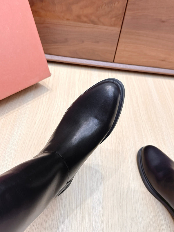 LP Long Boots 20mm Black Cowhide Sheepskin 447748