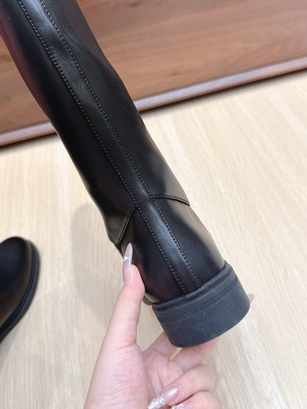 LP Long Boots 20mm Black Cowhide Sheepskin 447748