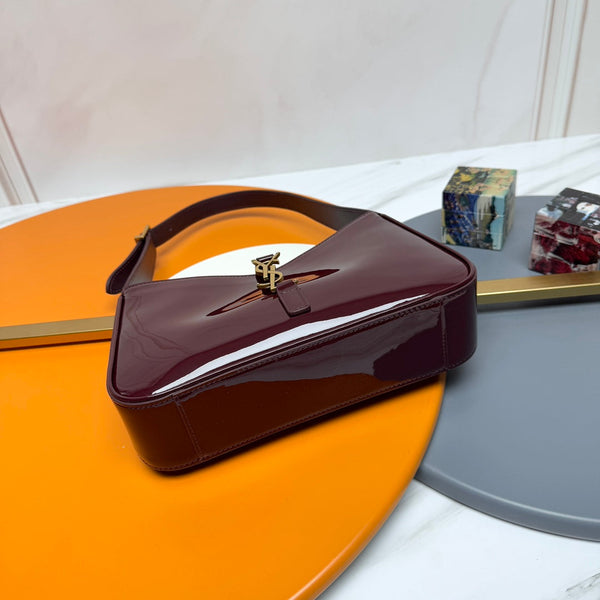 YSL 5A7 Bag 24cm Burgundy Patent Leather 285567