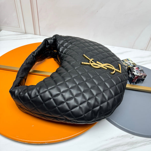 Sac bandoulière Icarino grand modèle YSL en cuir matelassé noir 286001