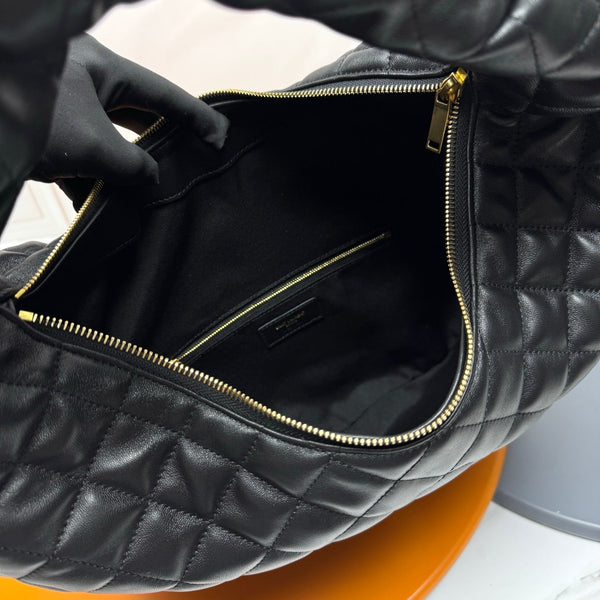 Sac bandoulière Icarino grand modèle YSL en cuir matelassé noir 286001