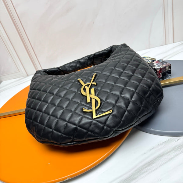 Sac bandoulière Icarino grand modèle YSL en cuir matelassé noir 286001