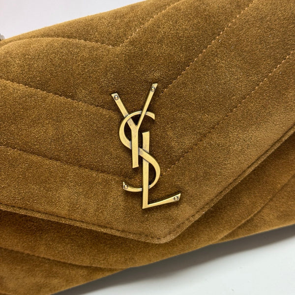 YSL Loulou Small Bag 24cm Coffee Brown Suede 285669