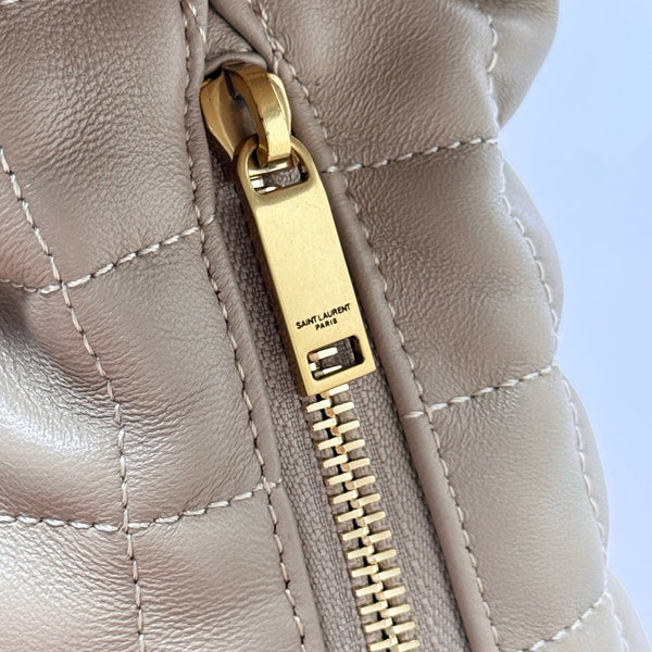 Sac porté épaule YSL Icarino grand modèle en cuir matelassé beige 286004