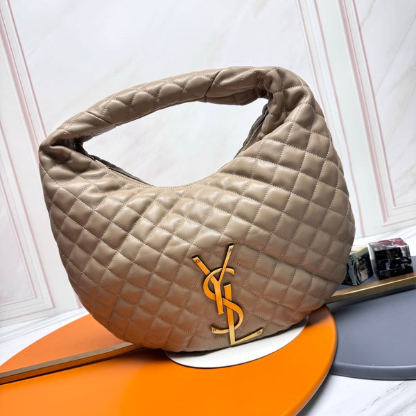 Sac porté épaule YSL Icarino grand modèle en cuir matelassé beige 286004