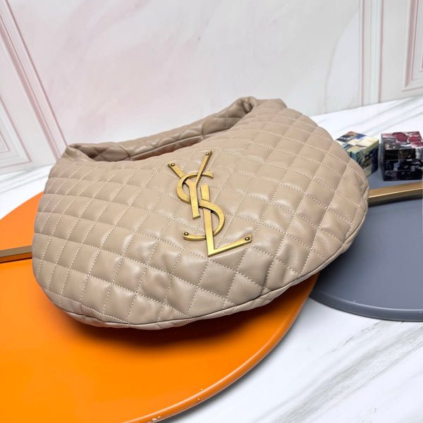 Sac porté épaule YSL Icarino grand modèle en cuir matelassé beige 286004