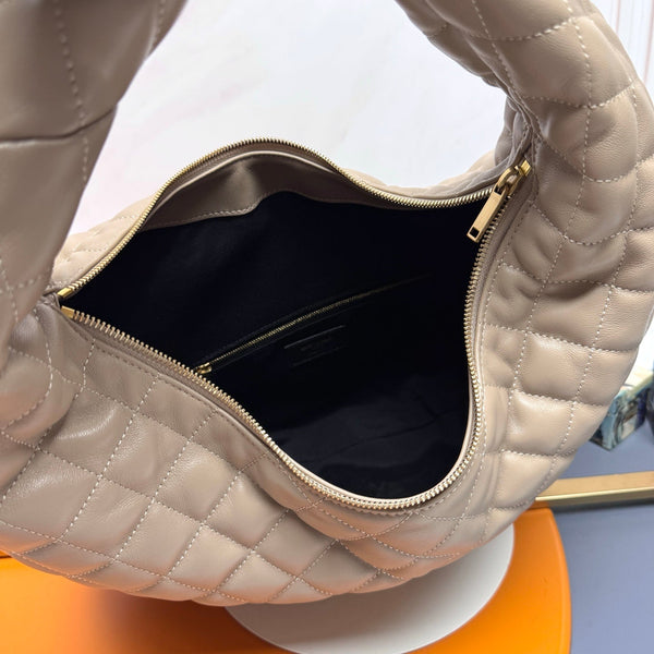 Sac porté épaule YSL Icarino grand modèle en cuir matelassé beige 286004
