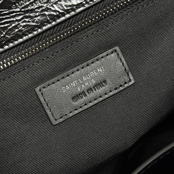 YSL Niki Shoulder Bag 28cm Black Elephant Leather 285506