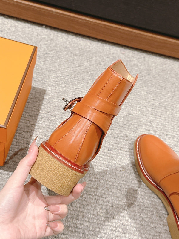 history ankle boot brown calfskin