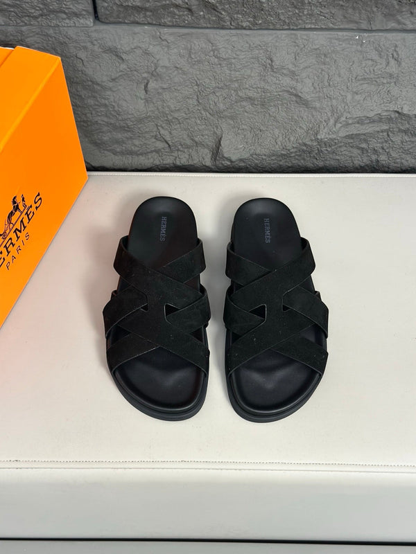 Sandali da uomo HM Kazimir in pelle scamosciata nera 663020