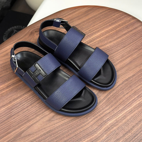 Sandali da uomo HM in pelle di vacchetta blu 684858