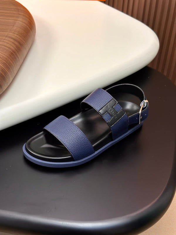 Sandali da uomo HM in pelle di vacchetta blu 684858