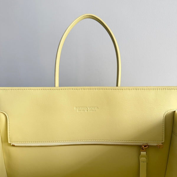 BV Barbara Tote Bag Light Yellow Intrecciato Leather