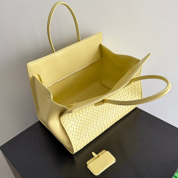 BV Barbara Tote Bag Light Yellow Intrecciato Leather