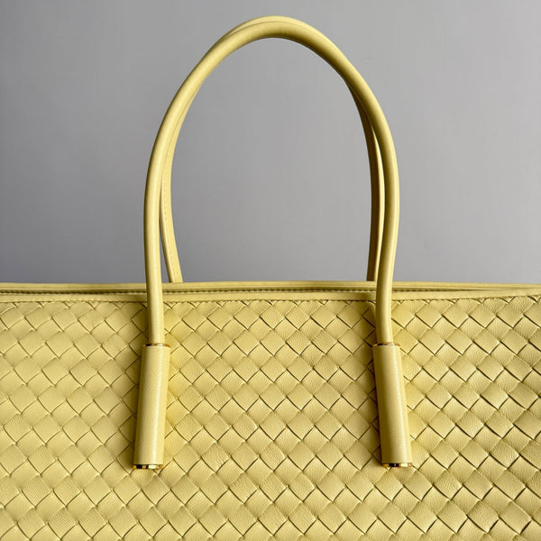 BV Barbara Tote Bag Light Yellow Intrecciato Leather