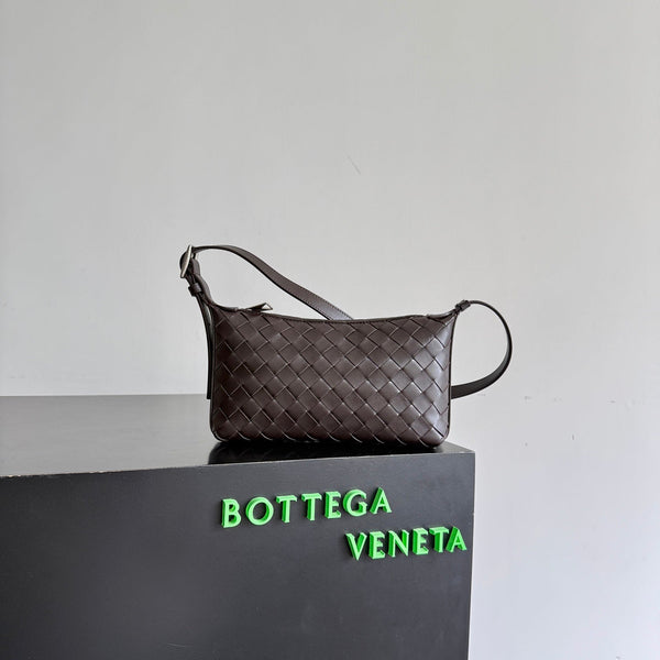 BV Traveler Phone Pouch Coffee Intrecciato Calfskin