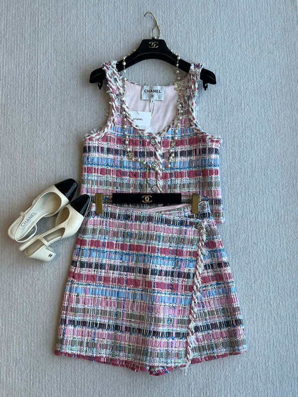 CC 25SS Woolen Vest with Hand-Woven Tassel Ribbons Colorful 277206