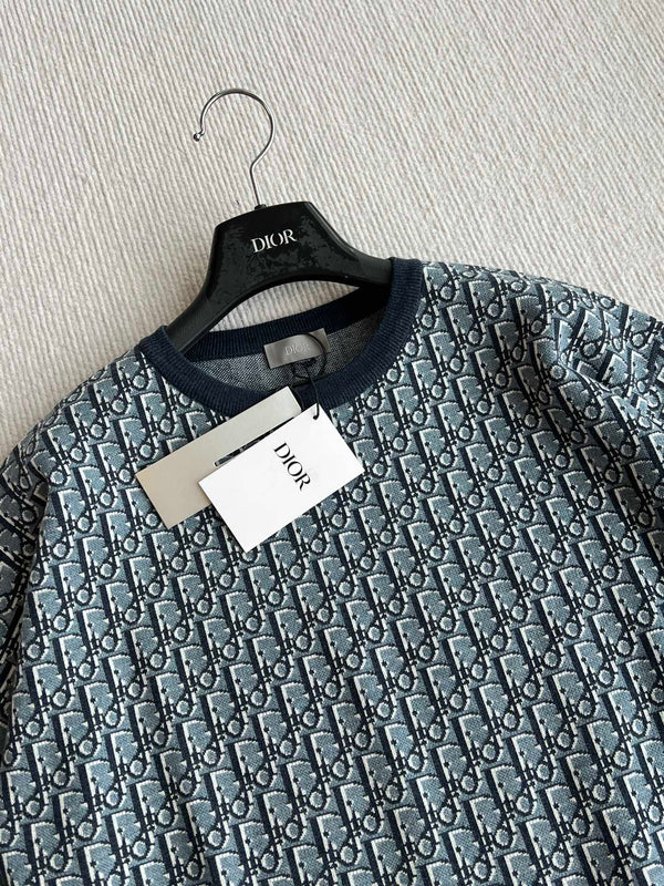 CD 25 Monogramma Blu Grigio Cotone