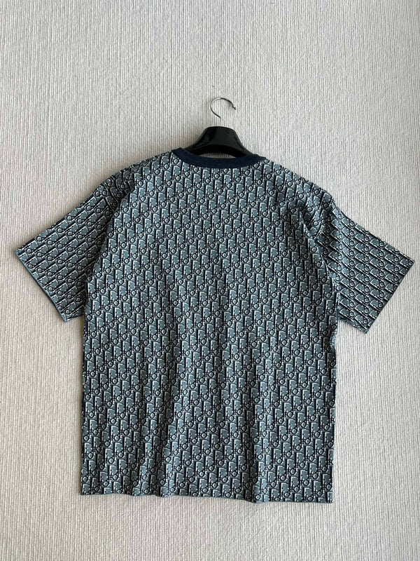 CD 25 Monogramma Blu Grigio Cotone
