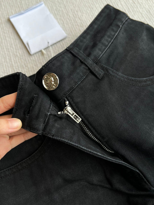 Pantaloni a gamba larga CC 25SS in denim nero 277038
