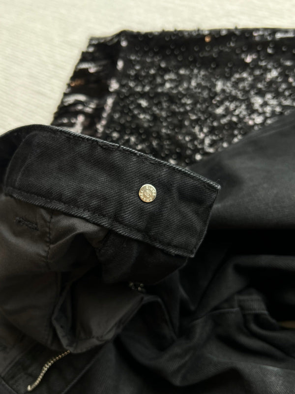 Pantaloni a gamba larga CC 25SS in denim nero 277038