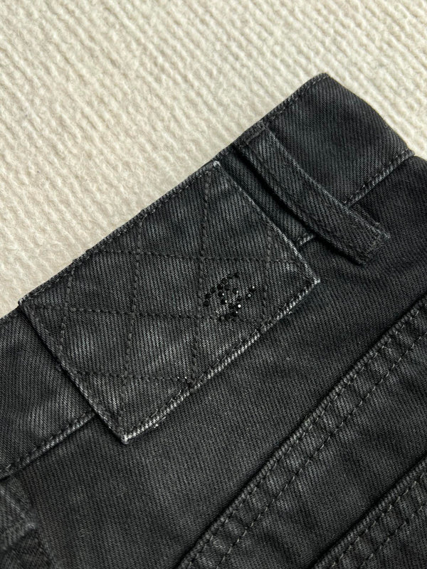 Pantaloni a gamba larga CC 25SS in denim nero 277038
