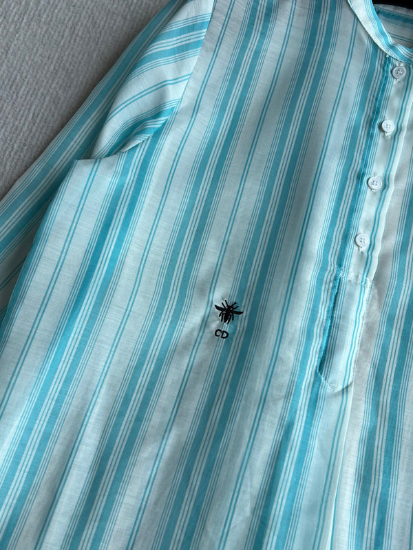 CD 25 Striped Shirt Blue Cotton