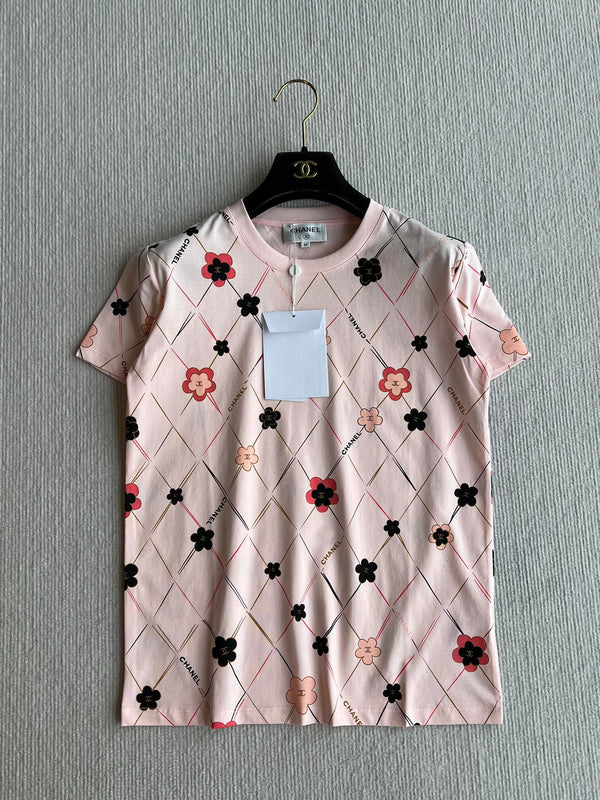 CC 25 T-shirt girocollo in cotone rosa 277249
