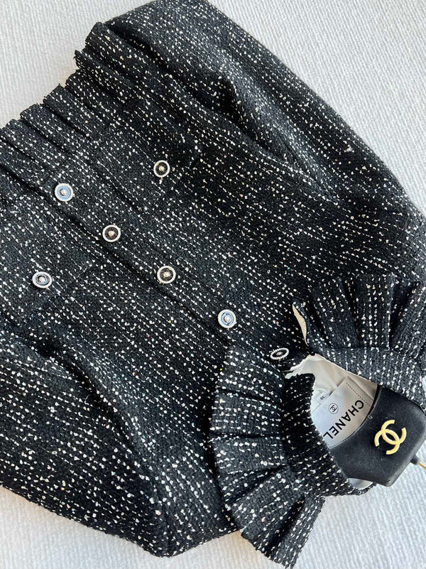 CC 25 Sequined Jacket In Black Tweed 277169