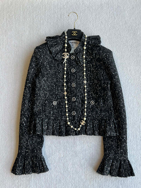 CC 25 Sequined Jacket In Black Tweed 277169