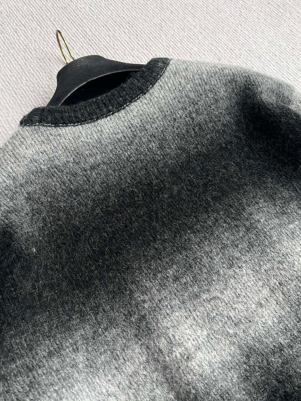 Chanel 25 Pull Ras du Cou Nœud Noir Gris Cachemire 316413