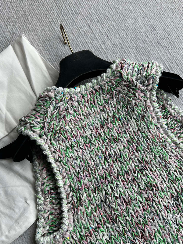 Chanel 2025 Gilet Vert Laine Coton 318430