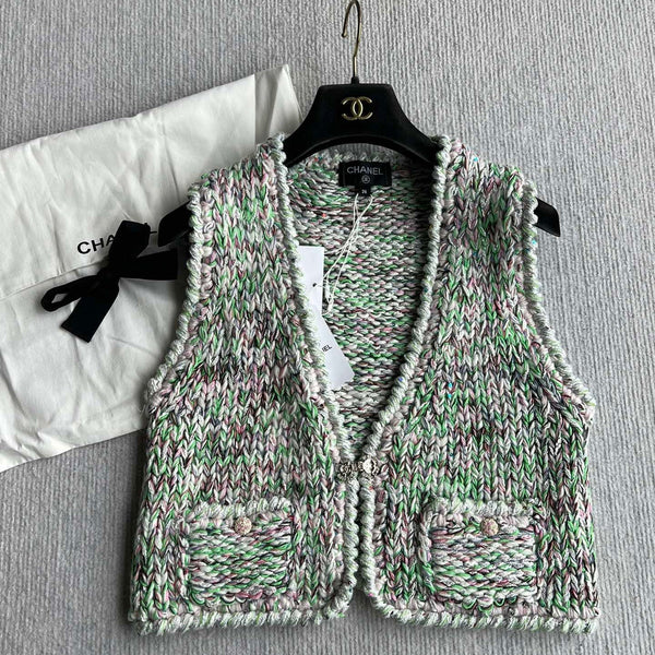 Chanel 2025 Gilet Vert Laine Coton 318430