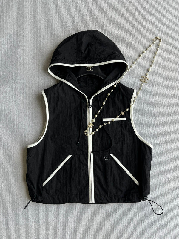 CC 26s Hooded Vest Jacket Black Polyester 385226