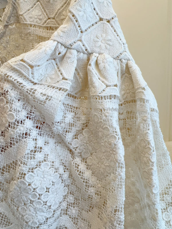 Zimmermann 25 WYLIE BLUSA ALL'UNCINETTO in pizzo bianco tè