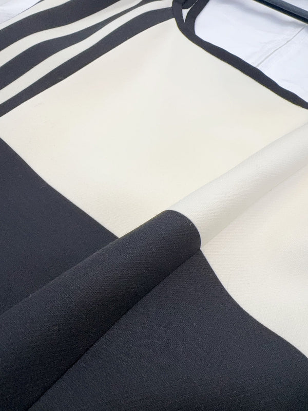 CD 25 Gonna con bretelle Nero Beige Seta Lana