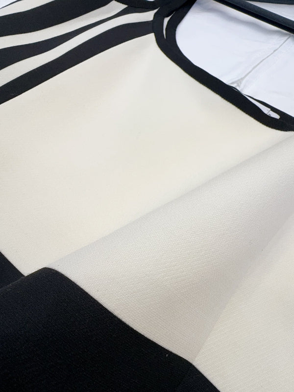 CD 25 Gonna con bretelle Nero Beige Seta Lana