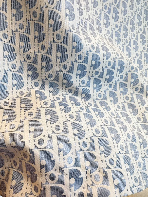 CD 25 Monogram Set Tessuto Jacquard Blu
