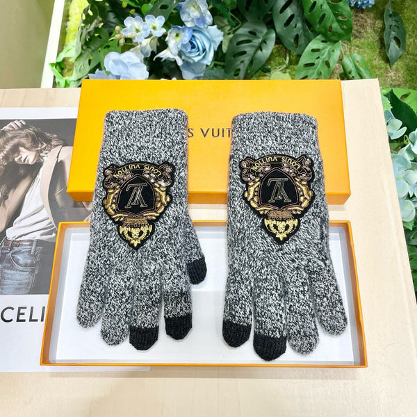 TOUCHSCREEN GLOVES IN STEEL GRAY WOOL 454594
