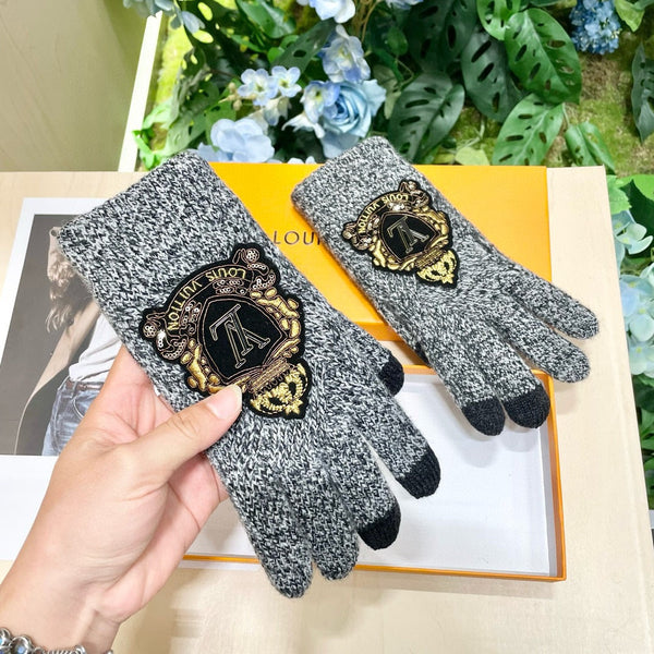 TOUCHSCREEN GLOVES IN STEEL GRAY WOOL 454594