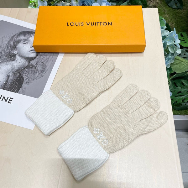 GLOVES IN BEIGE CREAM MIX WHITE WOOL 458547