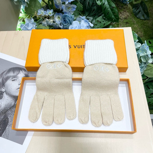 GLOVES IN BEIGE CREAM MIX WHITE WOOL 458547